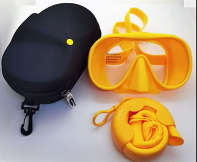Elve ODM3001-OS12 Silikon Tempered Glass Maske - Komple Silikon Şnorkel Set