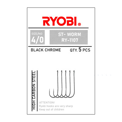 Ryobi RY-1107 ST-WORM Black Chrome Olta İğnesi