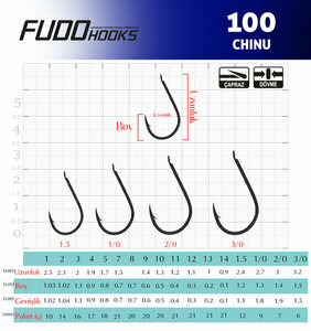 Fudo 1001 CHINU-BN (Black Nikel) Olta İğnesi