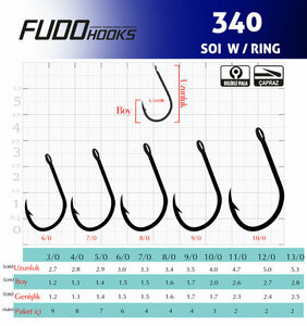 Fudo 3400 SOI W/RING-NK (Nikel) Olta İğnesi