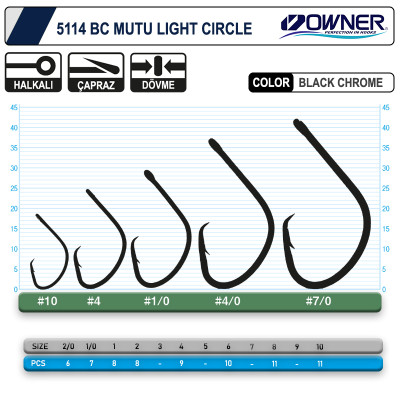 Owner 5114 Mutu Light Black Chrome Olta İğnesi #3