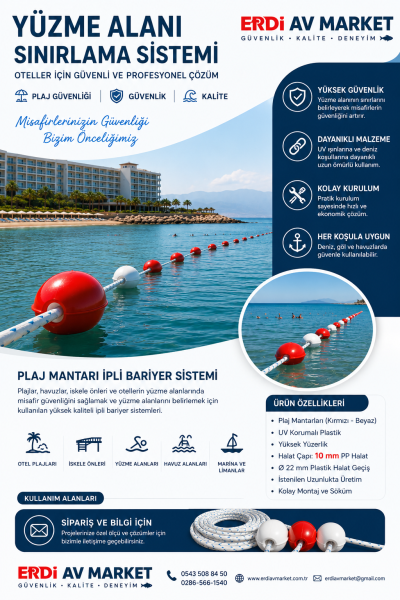 Plaj Mantarlı Halat - Yüzme sınırlama İp Bariyeri