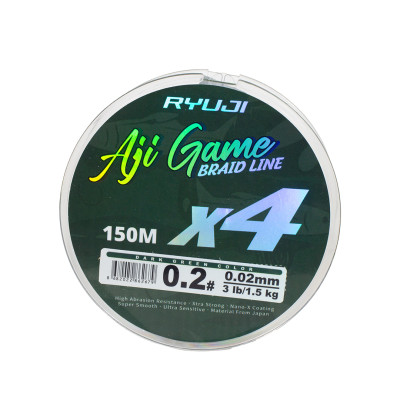 Ryuji Aji Game 4X 150 mm. Dark Green İp Misina
