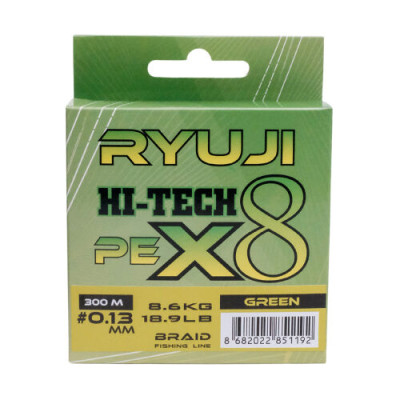 Ryuji Hi-Tech X8 0,21 mm.300 mt. Green İp Misina