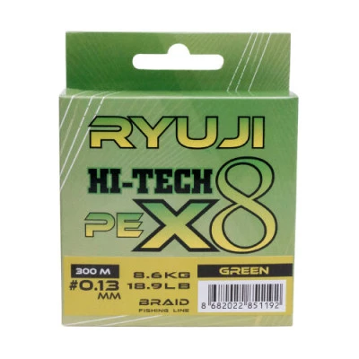 Ryuji Hi-Tech X8 0,21 mm.300 mt. Green İp Misina