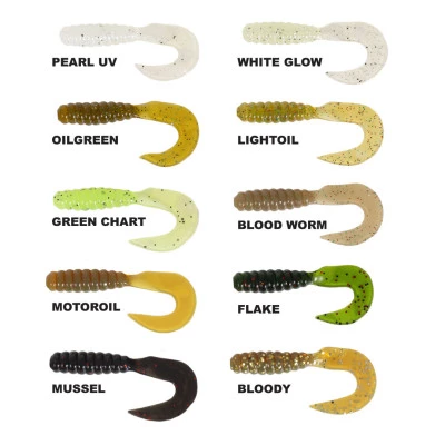 Ryuji Swim Worm 5,5 cm. 8 PCS #Oilgreen