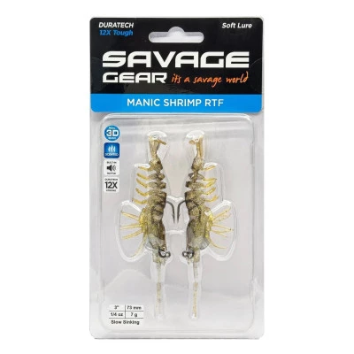 Savage Gear 3D Shrimp RTF 9 cm. 7 gr. 2 PCS Silikon #Grass
