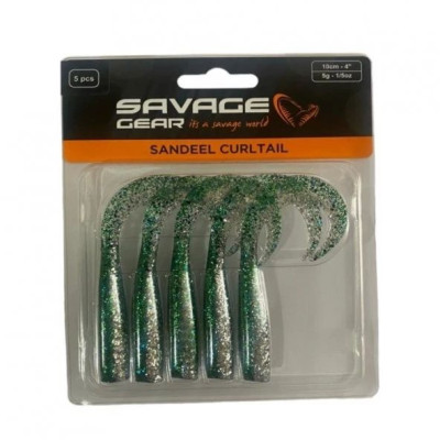 Savage Gear LB Sandeel Curltail 10 cm. 5 PCS Silikon