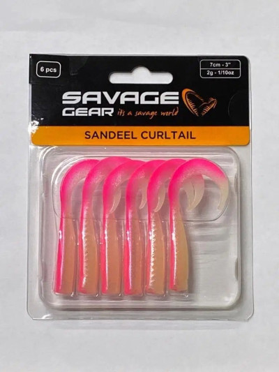 Savage Gear LB Sandeel Curltail 7 cm. 6 PCS Silikon