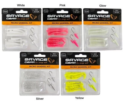Savage Gear LRF Micro Sandeel Kit 12 PCS (1+1.5+5) #Pink